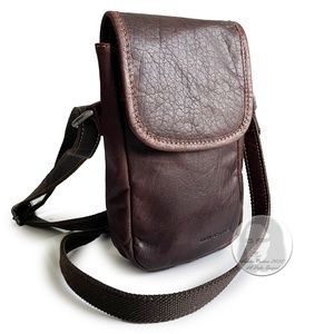 Jack Georges Slim Flap Bag Brown Leather Crossbody Organizer Travel Bag